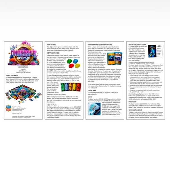 🐠🐋🦈 LETS PLAY KIDS❗️ “UNDERSEA OPOLY JUNIOR” BOARD GAME❗️🦀🐳🦑 - Picture 4 of 4